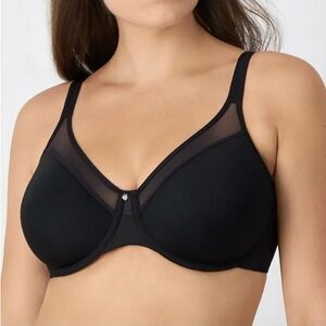 BALI One Smooth U Ultra Light Illusion Underwire Bra Black 34D Womans Intimates